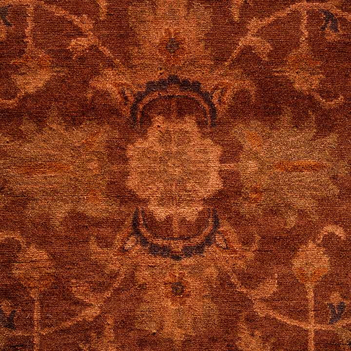 Brown Overdyed Wool Rug - 4'1" x 6'5"