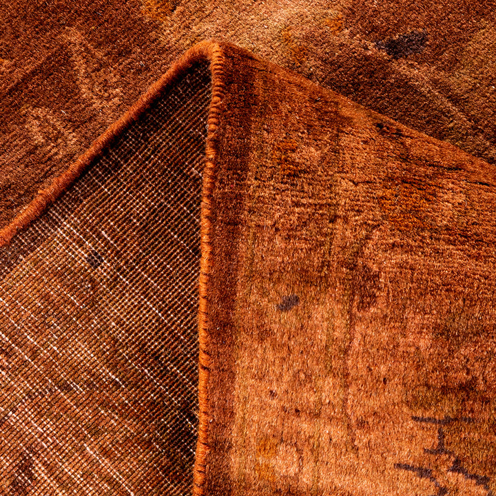 Brown Overdyed Wool Rug - 4'1" x 6'5"
