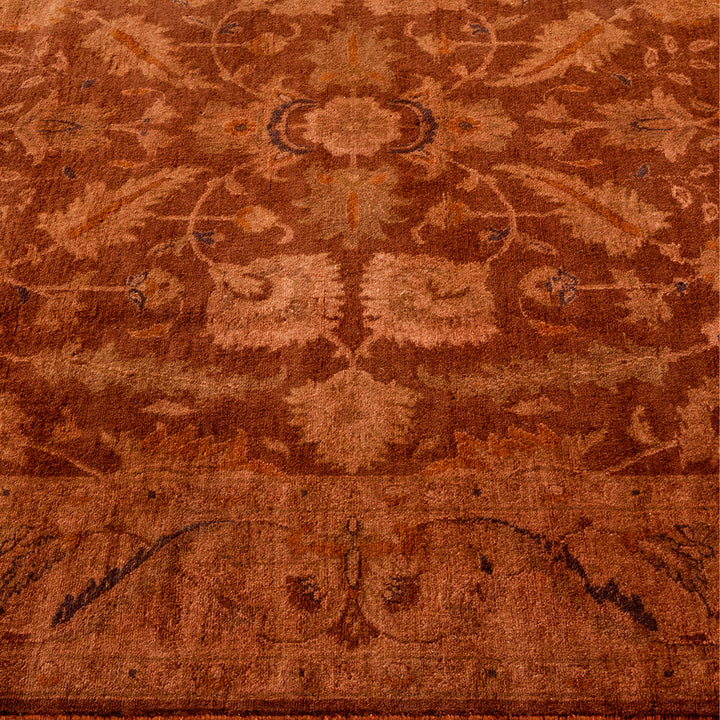 Brown Overdyed Wool Rug - 4'1" x 6'5"