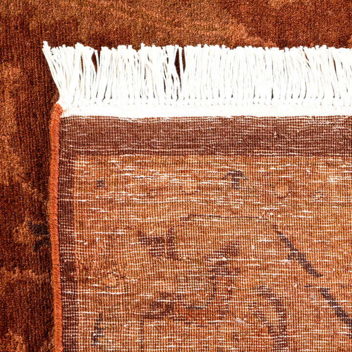 Brown Overdyed Wool Rug - 4'1" x 6'5"