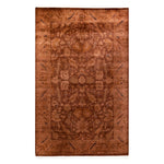 Brown Overdyed Wool Rug - 4'1" x 6'5"