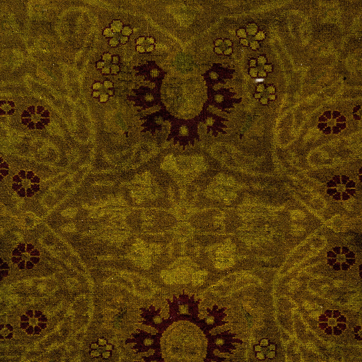 Brown Overdyed Wool Runner - 3' x 10'8"