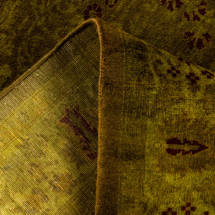 Brown Overdyed Wool Runner - 3' x 10'8"