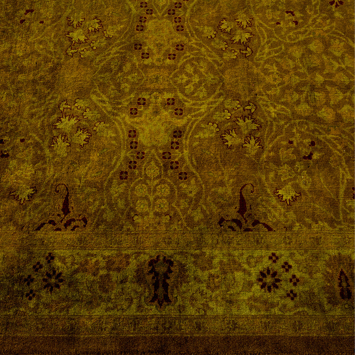 Brown Overdyed Wool Runner - 3' x 10'8"