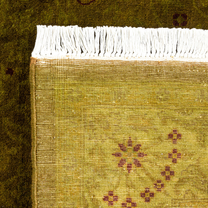 Brown Overdyed Wool Runner - 3' x 10'8"