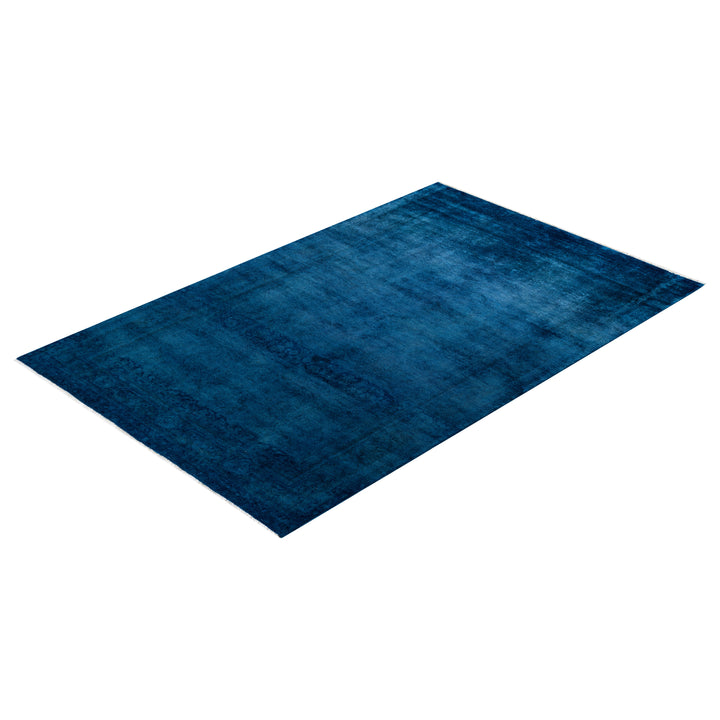 Blue Overdyed Wool Rug - 5'1" x 7'10"