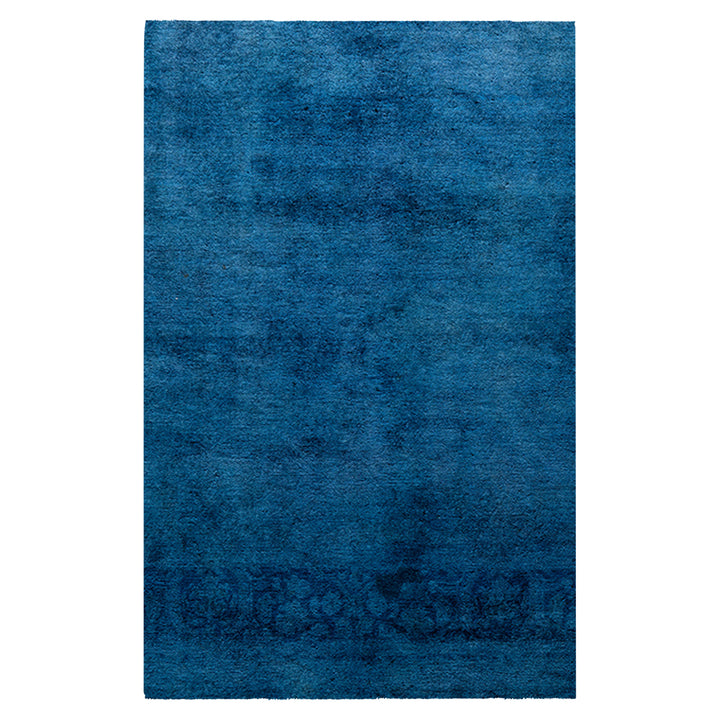 Blue Overdyed Wool Rug - 5'1" x 7'10"