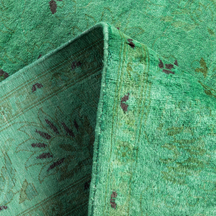 Green Overdyed Wool Rug - 4'2" x 6'5"