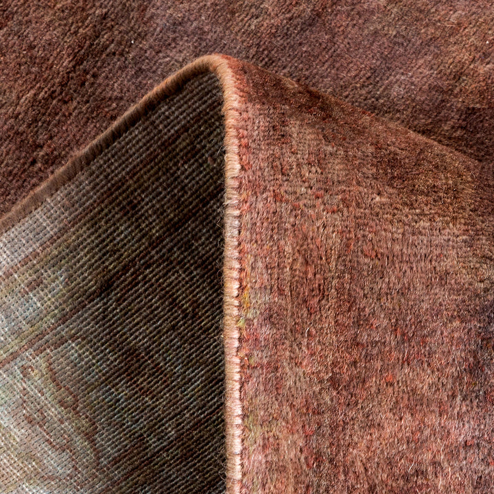 Brown Overdyed Wool Runner - 2'8" x 10'9"