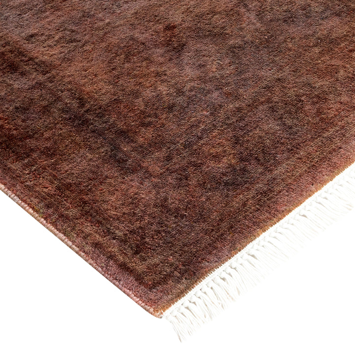 Brown Overdyed Wool Runner - 2'8" x 10'9"