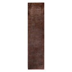 Brown Overdyed Wool Runner - 2'8" x 10'9"