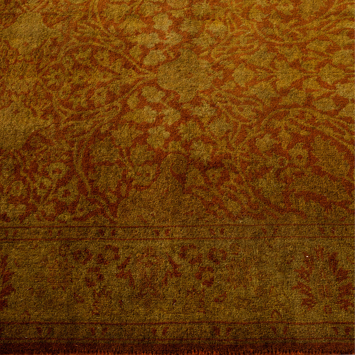 Brown Overdyed Wool Runner - 2'7" x 12'3"