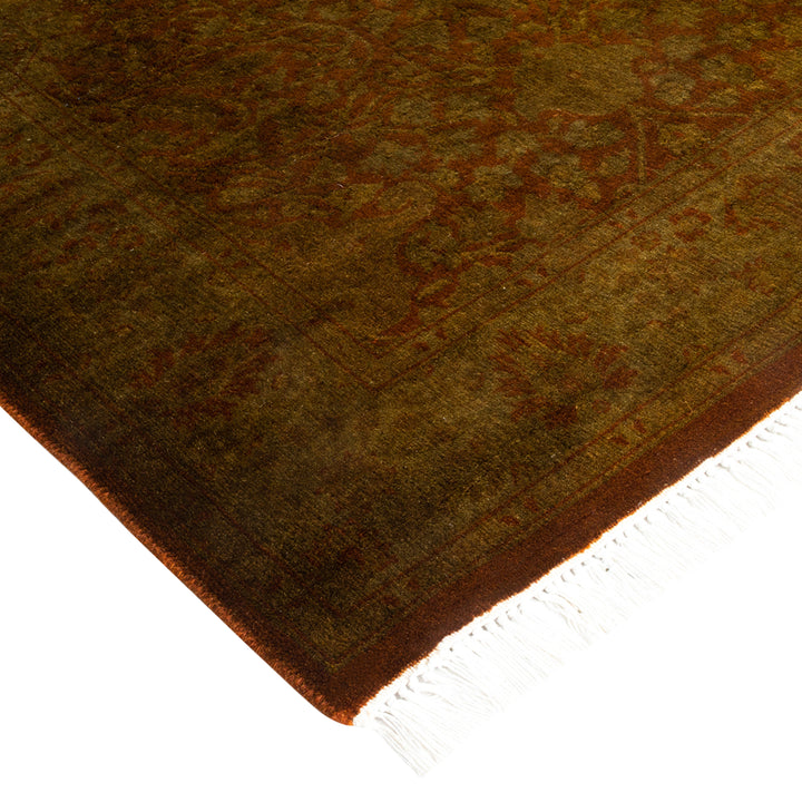 Brown Overdyed Wool Runner - 2'7" x 12'3"