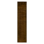 Brown Overdyed Wool Runner - 2'7" x 12'3"