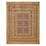 Yellow Traditional Mogul Wool Rug - 8' x 10'3"