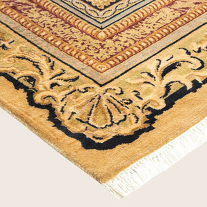 Yellow Traditional Mogul Wool Rug - 8' x 10'3" - hover