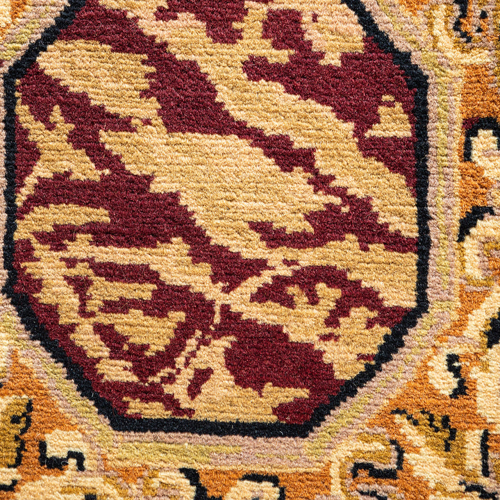 Yellow Traditional Mogul Wool Rug - 8' x 10'3"