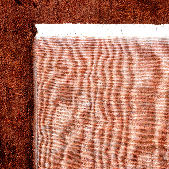 Brown Overdyed Wool Rug - 5'2" x 8'3"