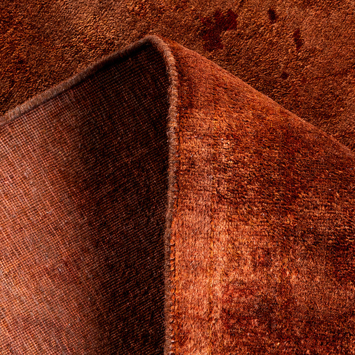 Brown Overdyed Wool Rug - 5'2" x 8'3"