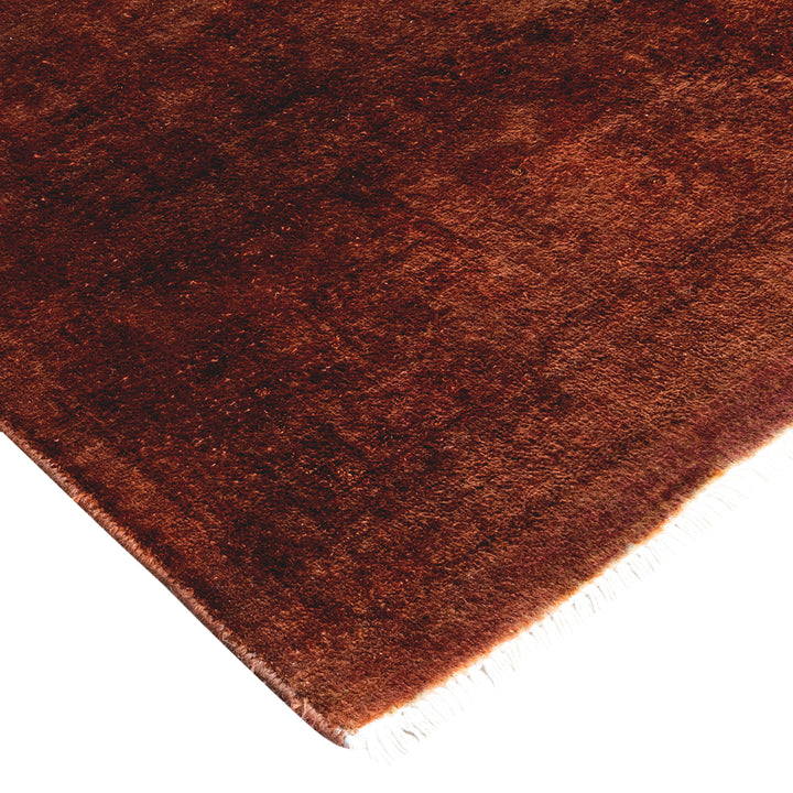 Brown Overdyed Wool Rug - 5'2" x 8'3"