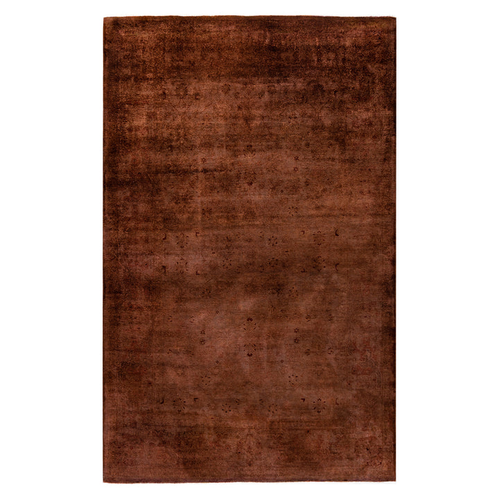 Brown Overdyed Wool Rug - 5'2" x 8'3"