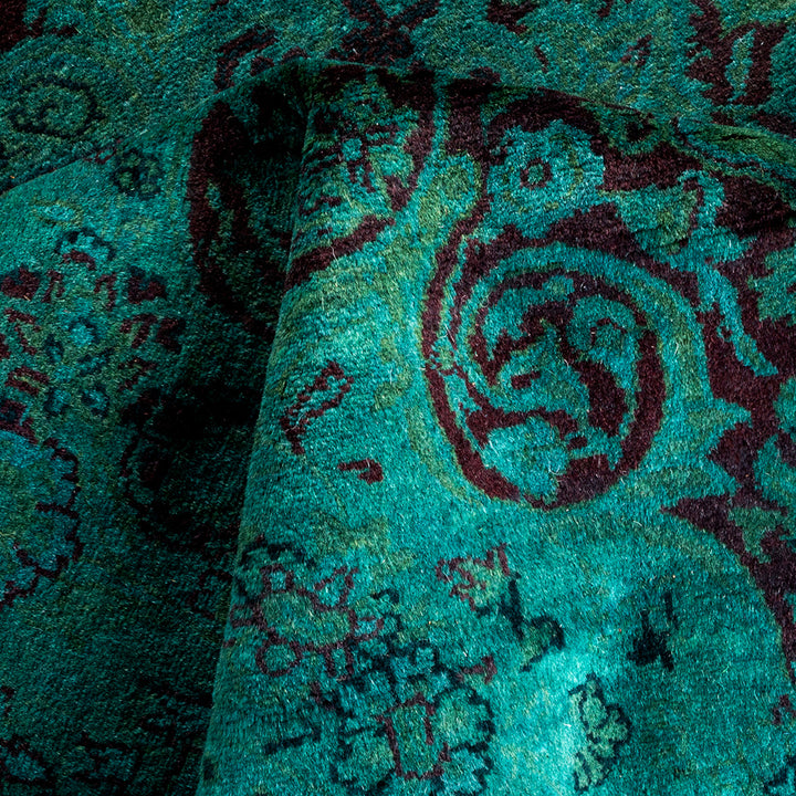 Green Overdyed Wool Rug - 4'1" x 6'1"