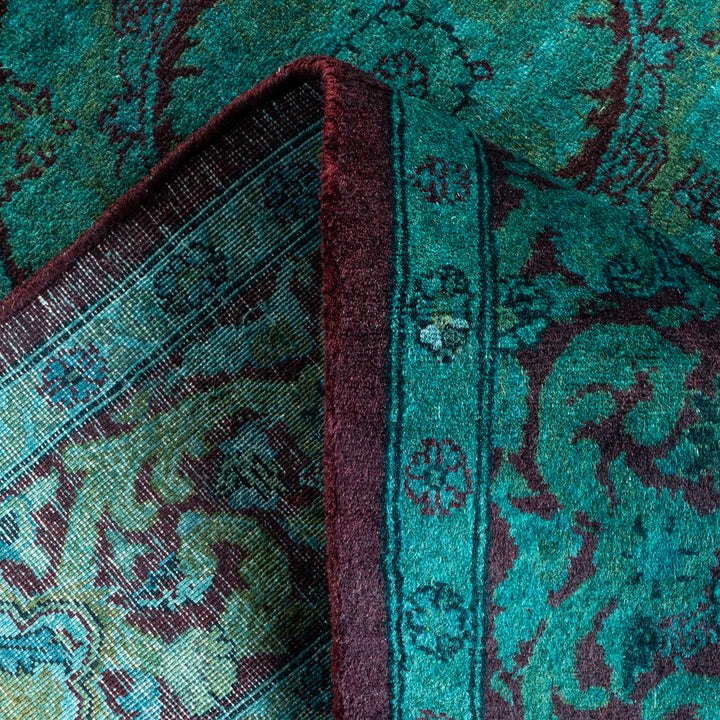 Green Overdyed Wool Rug - 4'1" x 6'1"