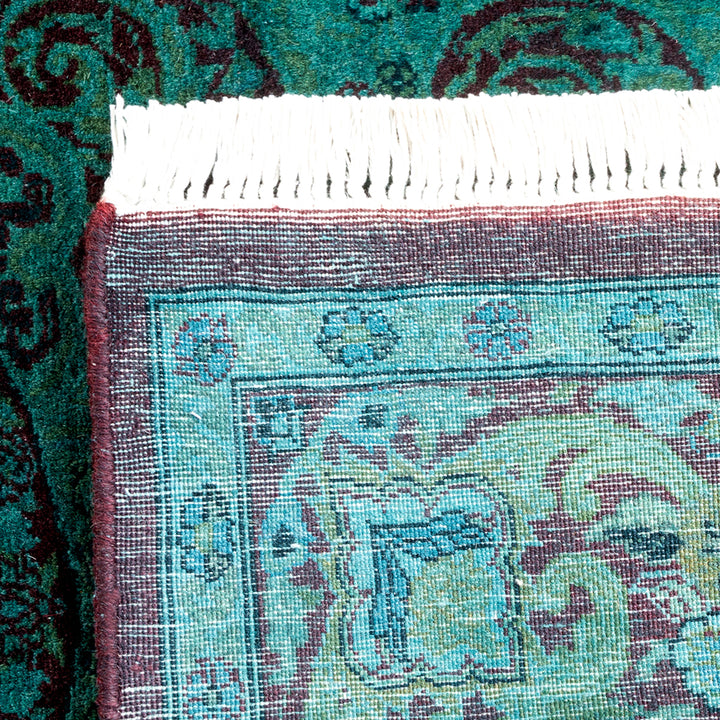 Green Overdyed Wool Rug - 4'1" x 6'1"