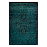 Green Overdyed Wool Rug - 4'1" x 6'1"