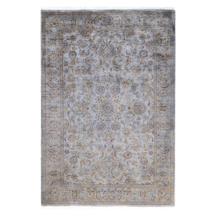 Grey Overdyed Wool Rug - 4'2" x 6'2"
