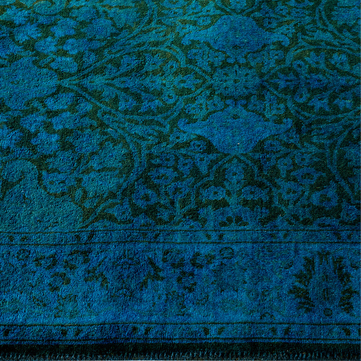Blue Overdyed Wool Runner - 2'7" x 16'7"