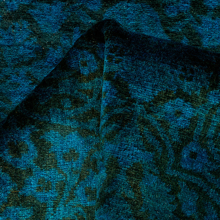 Blue Overdyed Wool Runner - 2'7" x 16'7"