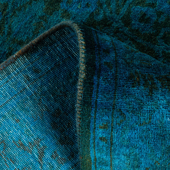 Blue Overdyed Wool Runner - 2'7" x 16'7"