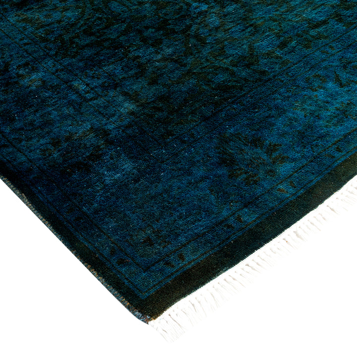 Blue Overdyed Wool Runner - 2'7" x 16'7"