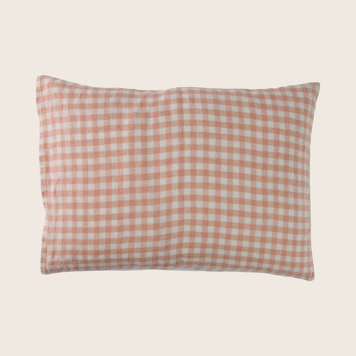 Linen Gingham Lumbar Pillow