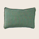 Linen Checks Lumbar Pillow