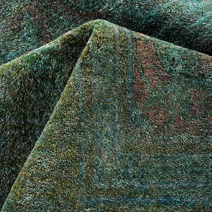 Green Overdyed Wool Rug - 10'3" x 14'8"