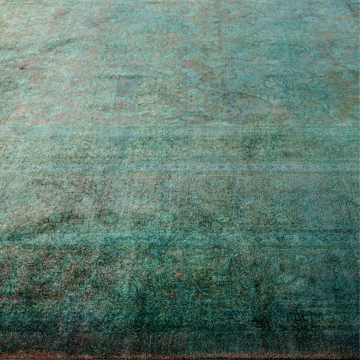 Green Overdyed Wool Rug - 10'3" x 14'8"