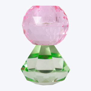 Stacked Crystal Candle Holder