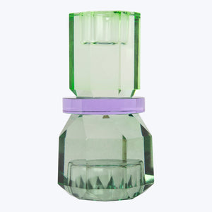 Split Color Crystal Candle Holder butter/baby pink/violet - hover