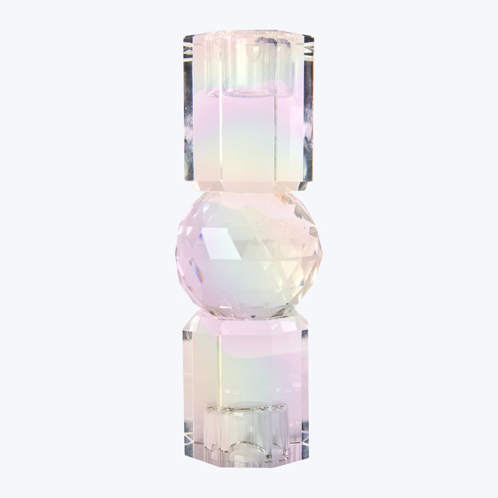 Tri Color Crystal Candle Holder rainbow