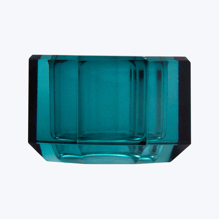 Aura Crystal Candle Holder petrol