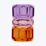 Ornamental Crystal Candle Holder violet/pink/amber