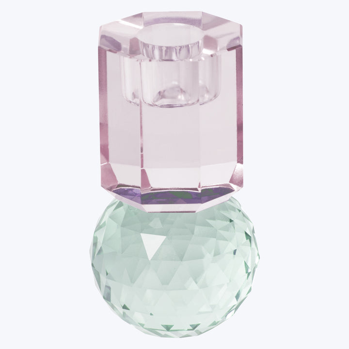 Disco Ornamental Crystal Candle Holder pink/mint