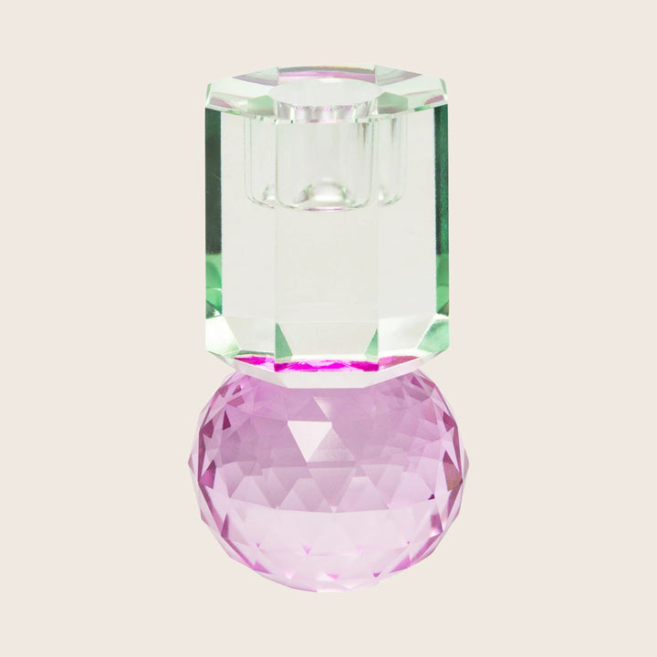 Disco Ornamental Crystal Candle Holder light mint/violet