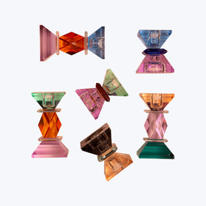 Mirror Crystal Candle Holder violet/amber/light mint - hover