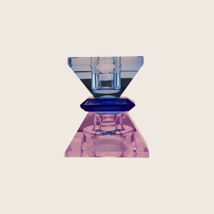 Mirror Crystal Candle Holder violet/blue/cobalt