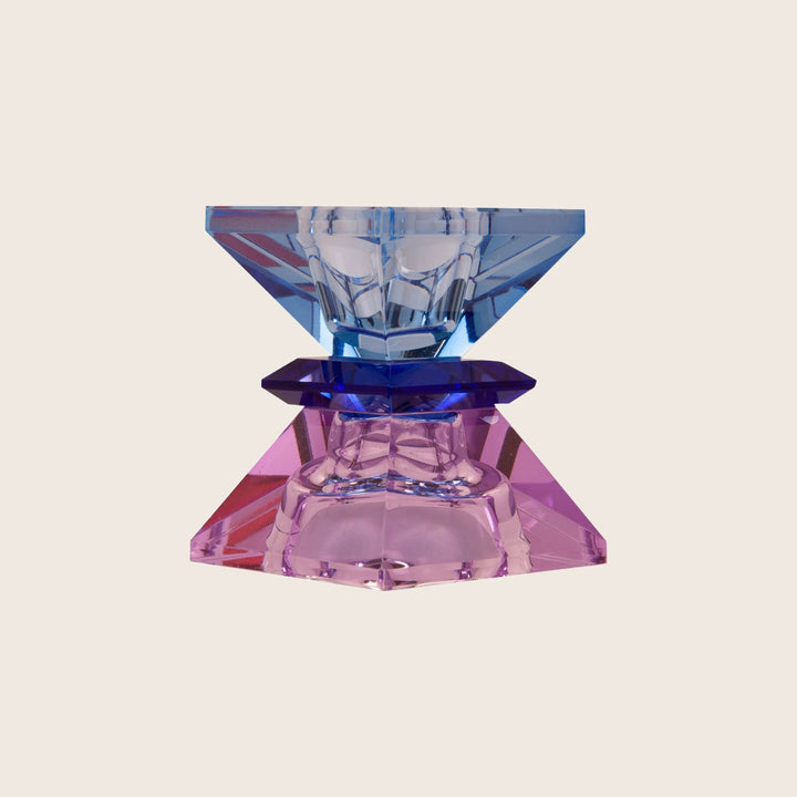 Mirror Crystal Candle Holder violet/blue/cobalt