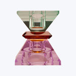 Mirror Crystal Candle Holder violet/amber/light mint