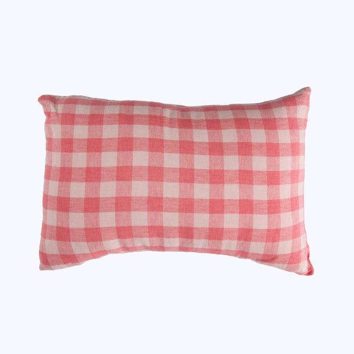 Linen Gingham Lumbar Pillow